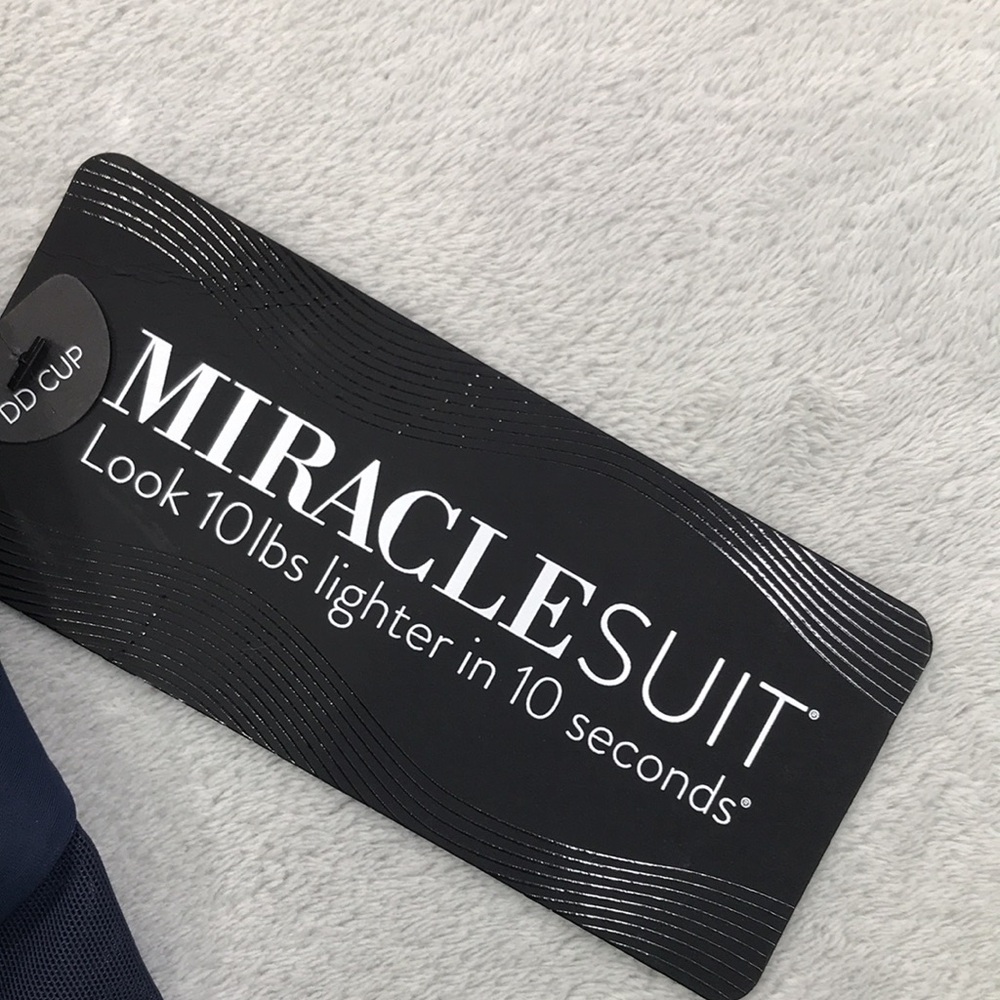 Miraclesuit Illusionist Palma Deep V One Piece Navy Blue 14DD New - Picture 4 of 11